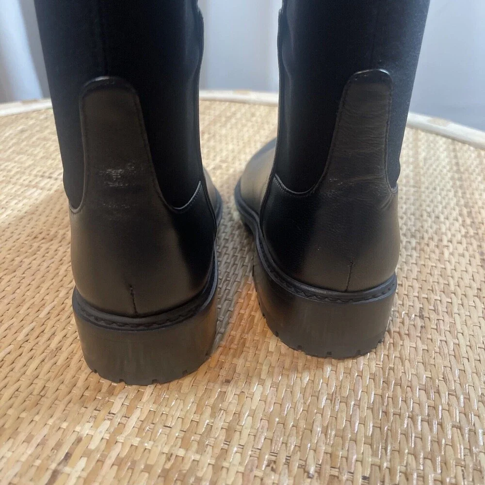 Stuart Weitzman Schizo Black Leather Over The Knee Boot Sz 4 New W/Out Tag